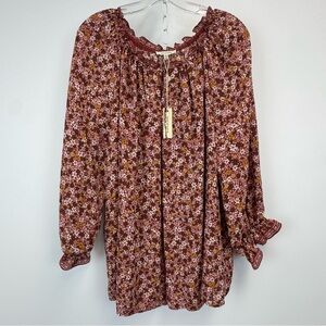 Max Studio Ditsy Summer Floral Boho Style Top Women's Size‎ 1x NWT